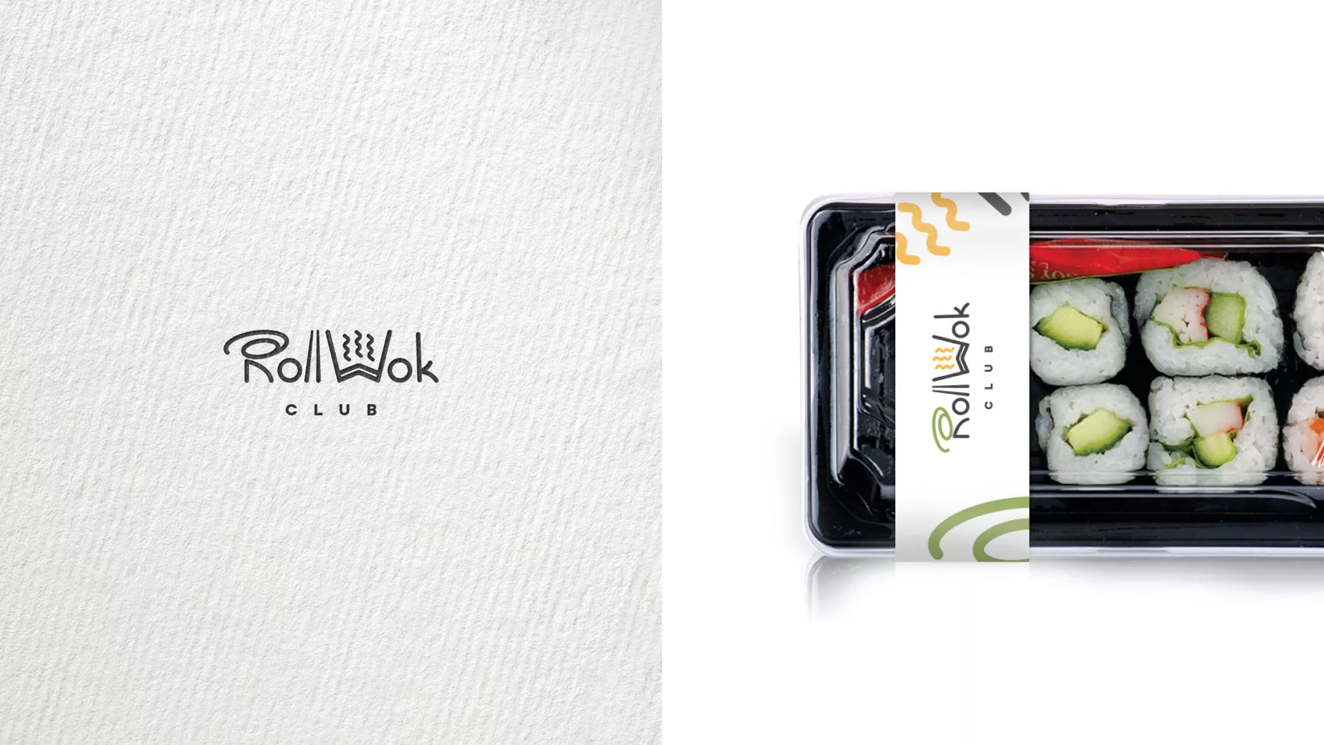 Разработка наклеек для суши-бара «Roll Wok Club» в Мариинском Посаде